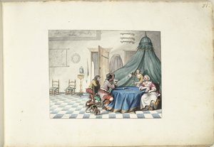 Kortspelare i en interiör av Gesina ter Borch (signed by artist)