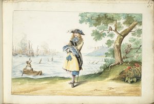 Moses ter Borch på den engelska kusten av Gesina ter Borch (signed by artist)