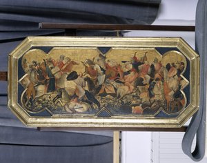 Stridsscen med östliga riddare, ca 1425 (tempera på poppelträ)
