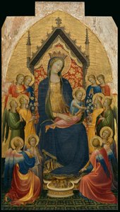Madonna med barn och musikaliska änglar, ca 1410 (Tempera och bladguld på pannå)