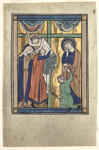Miniatyr utskuren från "Potocki Psalter": Depositionen av Gherardo Starnina