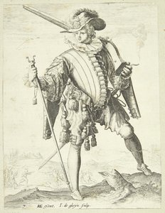 Soldat med hakrem (arquebuse) av Gheyn, Jacques II de