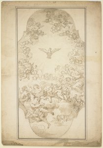 Den Helige Ande, 1680-talet (penna och brunt bläck och tvätta över spår av svart krita)