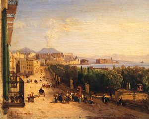 Chiaias riviera (Riviera di Chiaia) i Neapel av Giacinto Gigante