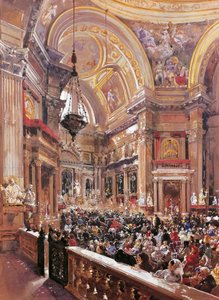 Kapellet av St. Gennaro i katedralen i Neapel, av Giacinto the Giant (1806-1876), tempera. av Giacinto Gigante