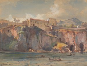 Utsikt över klippor nära Amalfi av Giacinto Gigante
