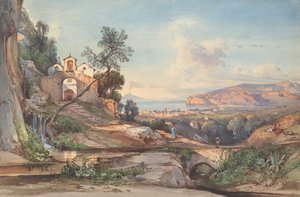 Utsikt över Sorrento, med Neapelbukten i bakgrunden