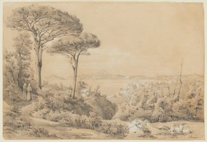 Utsikt över Pozzuolibukten från Solfatara av Giacinto Gigante