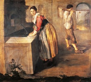 Pitocchetto (1698-1767) として知られる Giacomo Ceruti 作の洗濯屋、キャンバスに油彩、スウェーデン語