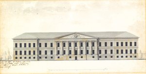 Förhöjning av fasaden på Vetenskapsakademien i St. Petersburg