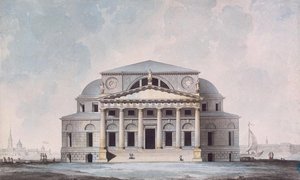 Fasad av börsbyggnaden i Sankt Petersburg, 1783