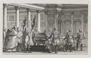Kejsaren Paul I Ligger i staten med en hedersvakt av Giacomo Antonio Domenico Quarenghi