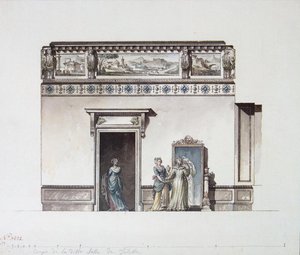 Pavlovsk-palatset. Design för omklädningsrummet, slutet av 1790-talet