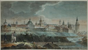 Utsikt över floden Neglinnaya och Kitay-gorod från Petrovsky-torget, 1790-talet