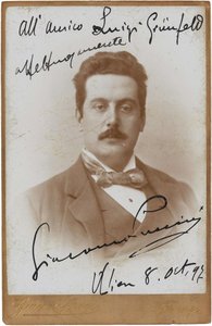 Porträtt av kompositören Giacomo Puccini 1858-1924, 1897.