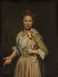 En kvinna med en hund, 1740-talet.