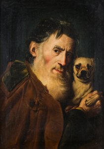 En gammal man med en hund, 1740-talet.
