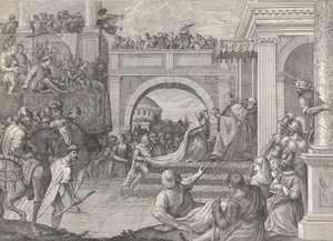 Doge Enrico Dandolo kröner Baldovino till den första kejsaren av det latinska riket Constanti..., 1745-94. av Giacomo Leonardis