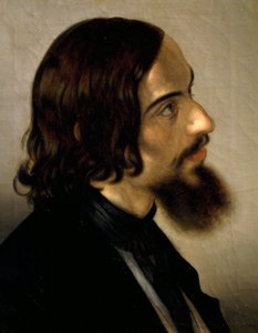 Porträtt av målaren Scamuzza av Giovanni Trecourt (1812-1882)