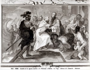 Mötet mellan St. Ignatius av Antiokia (d.c.107 AD) och Saint Polycarp of Smyrna (c.69-c.155 AD) av Giacomo Triga