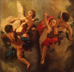 Cupids med vindruvor. Serie fyra årstider, 1740-talet. av Giambattista Tiepolo