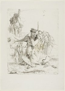 Sex personer som tittar på en orm, från Scherzi av Giambattista Tiepolo