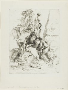 Två trollkarlar med två pojkar, från Scherzi av Giambattista Tiepolo