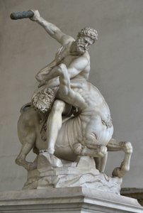 Herkules i kampen mot kentauren Nessus av (after) Giambologna