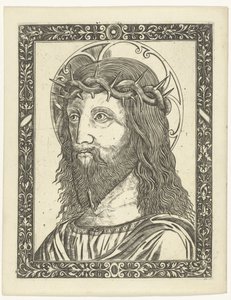 Kristi huvud med törnekrona i ram av Giampietrino Birago (attributed to)