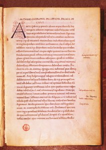 Apograph of Marcus Tullius Cicero (penna och bläck på veläng) av Gian Francesco Poggio Bracciolini