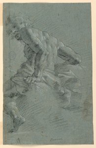 Studie av Hermes, förberedande studie för jättarnas fall, takfresco på Palazzo Moroni, Bergamo av Gian Giacomo Barbelli