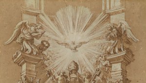 Studera för St. Peters "Cattedra" av Gian Lorenzo (studio of) Bernini