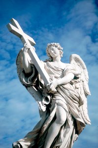 Ängel som bär ett kors, från Ponte St Angelo, Rom, Italien, 1669 av Gian Lorenzo Bernini