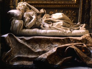 Italien, Rom, San Francesco Ripas kyrka, välsignade Ludovica Albertoni av Gian Lorenzo Bernini