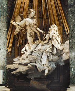Italien, Rom, Kyrkan Santa Maria della Vittoria, Ecstasy av St Teresa av Avila av Gian Lorenzo Bernini