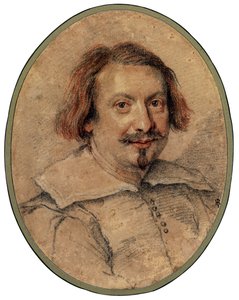 Porträtt av Ottaviano Castelli par Bernini, Gianlorenzo (1598-1680), - Svart krita och sangvin på papper, 24,5x19 - Privat samling av Gian Lorenzo Bernini