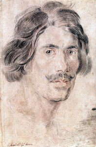 Självporträtt av Gian Lorenzo Bernini (Bernin) (1598 - 1680), italiensk skulptör, målare och arkitekt. National Prints and Drawings Department, Rom. av Gian Lorenzo Bernini