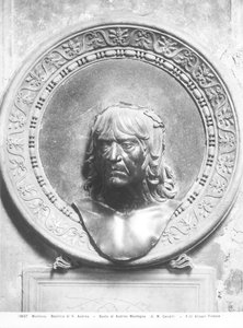 Byst av Andrea Mantegna (1431-1506) (brons) (s/v foto) av Gian Marco Cavalli