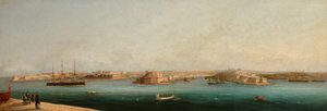 Grand Harbour och de tre städerna från Vallettas kaj, 1869
