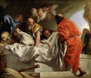 La Mise au tombeau - Kristi gravläggning - Tiepolo, Giandomenico (1727-1804) - 1772 - Olja på duk - 124x144 - Museo del Prado, Madrid