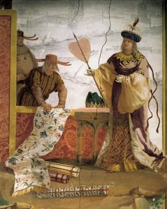 Den kinesiska textilhandlaren, av Giandomenico Tiepolo (1727-1804), fresk, kinesiska rummet i Foresteria (gästhus), Villa Valmarana 