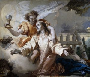 Agonie dans le jardin des oliviers - Agony in the Garden - Tiepolo, Giandomenico (1727-1804) - 1772 - Olja på duk - 125x142 cm - Museo del Prado, Madrid