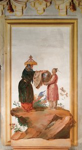 Två figurer med en vas, från det kinesiska rummet i Foresteria av Giovanni Domenico Tiepolo