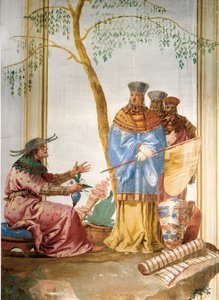 Detalj från fresk i det kinesiska rummet, i Foresteria, 1757 av Giovanni Domenico Tiepolo