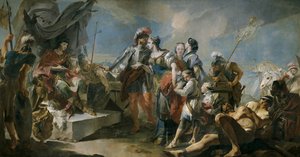 Drottning Zenobia före kejsar Aurelianus, 1717 av Giovanni Domenico Tiepolo