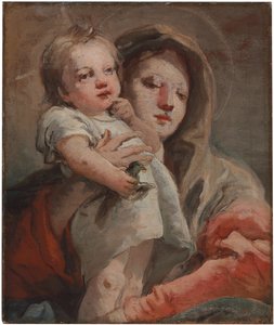 Madonnan och barnet med en guldfink av Giovanni Domenico Tiepolo