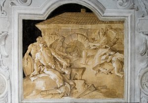 Vulcan in His Forge, från Aeneidens rum i Palazzina, 1757 av Giovanni Domenico Tiepolo