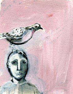 Hem, 2017, (olja på papper) av Gigi Sudbury