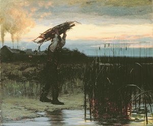 Man som bär käppar i skymningen, 1879