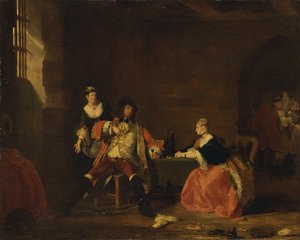 Kapten Macheath besegrad av Polly och Lucy i "Beggar
